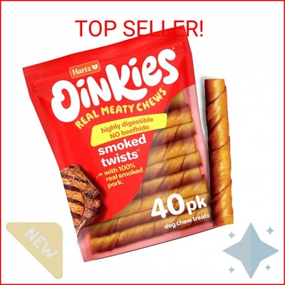 Hartz Oinkies Smoked Twists with Naturally Smoked Pork Rawhide-Free Dog Treats,  - Image 1 of 2