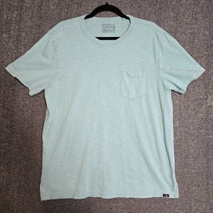 Faherty Shirt Mens Large Tee Sunwashed Pocket Green Organic Cotton Casual - Picture 1 of 8