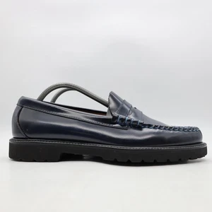 GH Bass Weejuns Larson Men's Size 9.5 D Penny Loafer Navy Leather Slip On - Picture 1 of 10