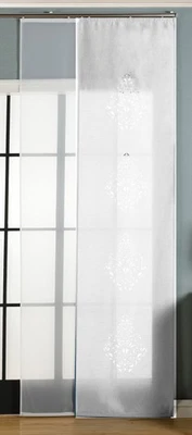 Schiebegardine Wildseide Flächenvorhang 2er-Pack Nantes, Weiß, HxB 245x60 cm - Bild 1 von 4