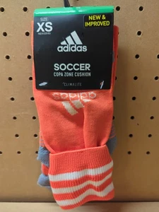 Adidas Soccer Copa Zone Cushion Youth XS 9C-1Y White Orange Climalite Imperfect - Picture 1 of 8