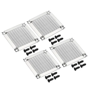 4Pcs 60mm Fan Filter Grills w Screw Aluminum Frame Stainless Steel Mesh Silver - Afbeelding 1 van 6