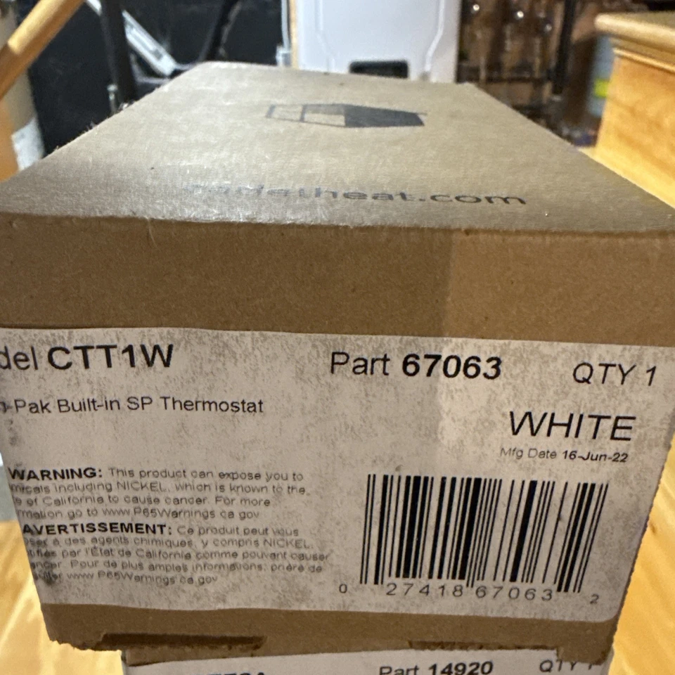 Cadet CTT1W ( 67063 ) Com-Pak Single Pole Built-in Thermostat Kit, 22 amp, White - Image 1 of 1