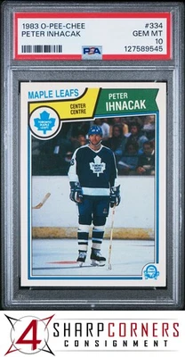 1983 O-PEE-CHEE #334 PETER INHACAK MAPLE LEAFS PSA 10 - Image 1 of 3