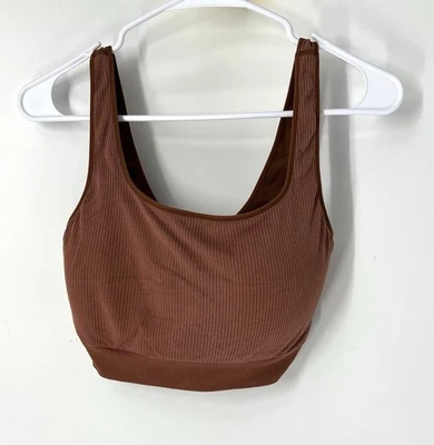 Uniqlo XL women’s sports bra brown orange Wireless Activewear Scoop Back - Image 1 of 4