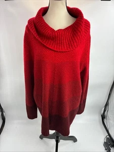 Apt. 9 Sweater Women's XXL Red Ombre Cowl Neck Acrylic Knit - Picture 1 of 7