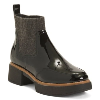 NWB$160 DOLCE VITA Patent Leather Saline H2O Waterproof Rain Booties Black 7.5W - Image 1 of 4