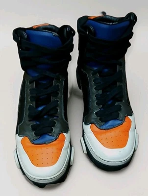 Tênis Givenchy Tyson couro tênis alto masculino UE 45 EUA 12 preto laranja - Imagem 1 de 4