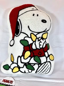 Peanuts Snoopy Christmas Gathering the Lights Sherpa Embroidered Throw Pillow - Picture 1 of 5