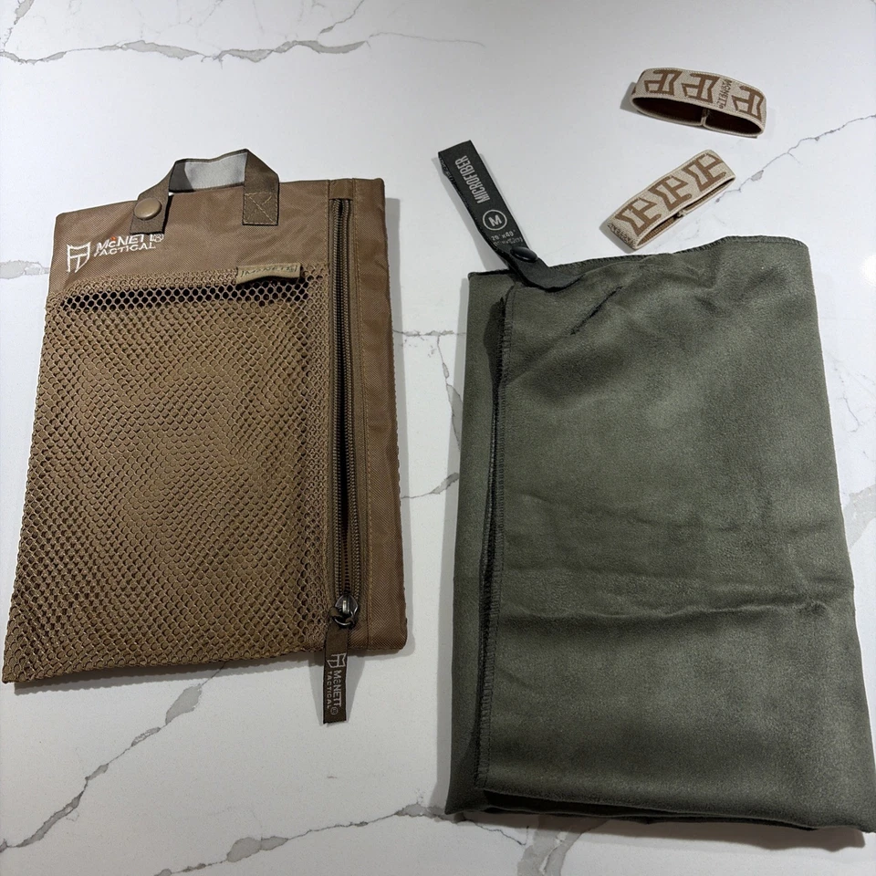 McNett Tactical Microfiber 20” x40” Towel Drab Green w/Bag and Ties - NEW - Image 1 of 4