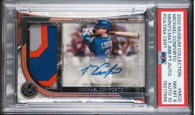 Michael Conforto PSA 8 Auto 10 TOPPS 2022 MUSEUM MOMENTOUS Mets Dodgers #'d /15  - Image 1 of 2