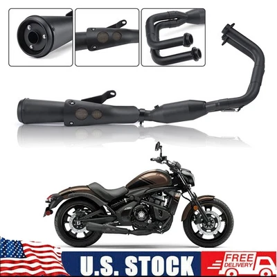 Full System Exhaust Muffler Header Pipe Set For Kawasaki Vulcan S 650 2015-2025 — 第 1/4 张图片