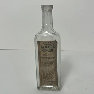 Antique Jamaica Ginger 2 oz Apothecary Glass Bottle - Coll’s Essence - Pit. PA - Picture 1 of 12