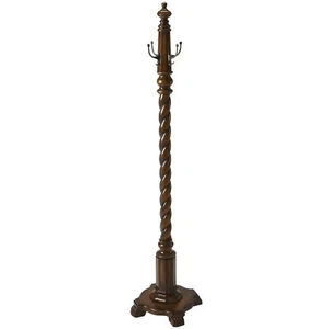 69 Brown Cherry Free Standing Four Hook Coat Rack - Picture 1 of 1