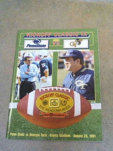 PROGRAMA Y BOLETO KICKOFF CLASSIC - GEORGIA TECH PENN STATE - 1991 - Imagen 1 de 2
