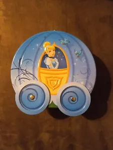 Disney Cinderella Coach With Wheels Tin Lunchbox Jewelry Case Missing Handle - Picture 1 of 4