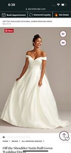 DAVIDS BRIDAL WEDDING DRESS- Brand New Tags Attached- off the shoulder ball gown