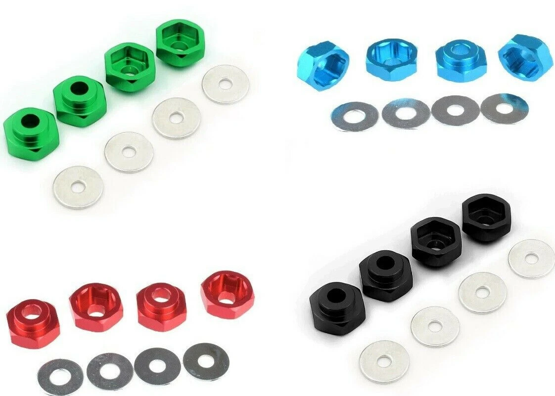 4 Stück 17 Mm Alu-Sechskant-Radmuttern Für 1/8 RC Auto – Schwarze Leichtbaumuttern Als Upgrade