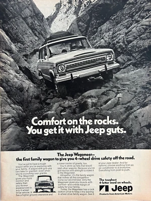 Jeep Cherokee Wagoneer 1971 vintage anuncio original blanco y negro A049 Foto 1 de 2