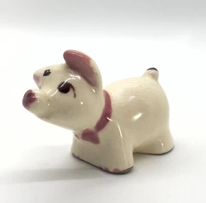 Vintage Pig Figurine Ceramic Pink Bow - Picture 1 of 12