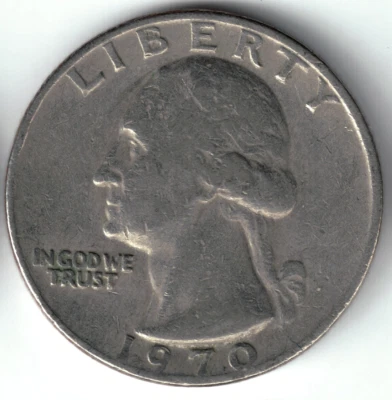 USA - 1970P - Washington ¼ $ - Heraldic Eagle - Rare, No Mint Mark - #19283 - Image 1 of 2