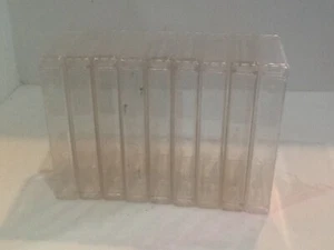 Lote de 9 estuches de almacenamiento de casete de plástico duro transparente música audio F21 - Imagen 1 de 6