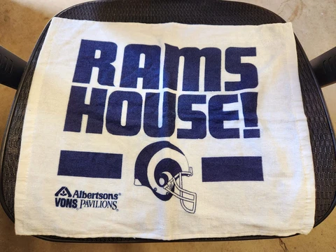 Los Angeles Rams Rams House White Rally Towel 18x15 Inch NEW Cover