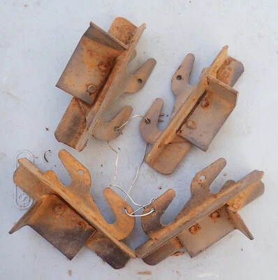 Set Of 4  Double Hook Rails Ends To Make  Rails, make i artistic  iron sculpture - Image 1 of 4