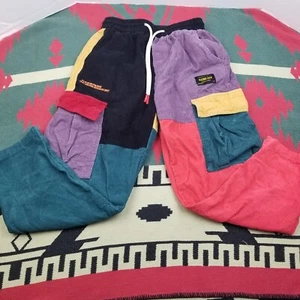 Coursemys Aelfric Eden Color Block Patchwork Corduroy Pants Sz XS inseam 24" - Picture 1 of 8