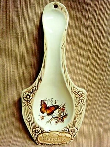 Vintage BUTTERFLY SPOON REST by TREASURE CRAFT USA - Missouri Souvenir - Picture 1 of 7