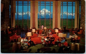 Cartolina d'epoca Jackson Lake Lodge Grand Teton National Park Wyoming anni '50 - Foto 1 di 2