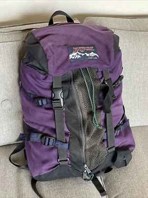 Mochila de día vintage Jansport para senderismo hecha en EE. UU. púrpura azteca geométrica Foto 1 de 4