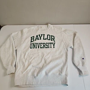  Champion Gray Reverse Weave Baylor University Sweatshirt SIZE M Medium - Picture 1 of 8