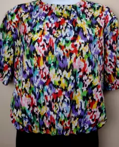 Notations Blouse Top Multicolor Paint Splatter Lightweight Women's Size Medium - Picture 1 of 9