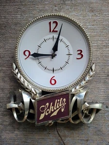 Vintage Schlitz Bier beleuchtete Wanduhr - Bild 1 von 1