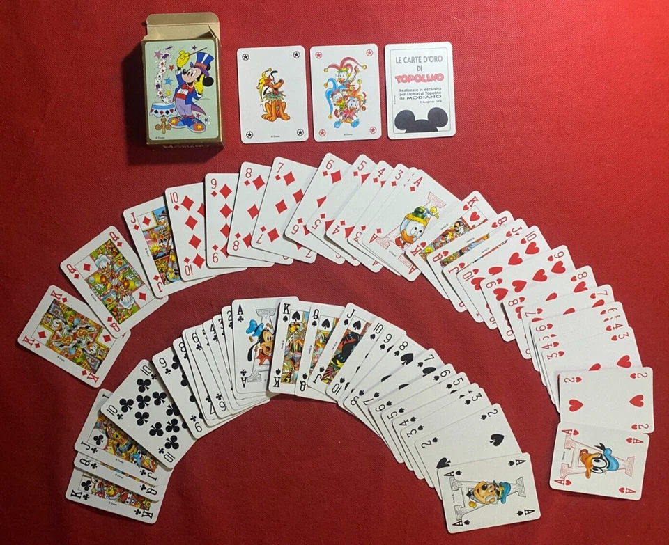 MAZZO CARTE MODIANO TOPOLINO LE CARTE D'ORO (1992) + BOX/SCATOLA COME NUOVO - Immagine 1 di 4