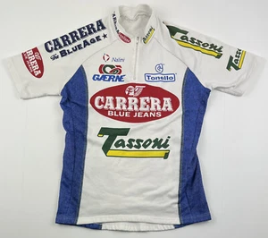 Carrera Tassoni 90s 1995 Cycling Bike Jersey Shirt Voler Shimano 7 L Pockets USA - Picture 1 of 8