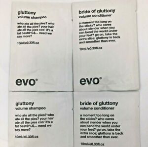 EVO Volume Shampoo & Conditioner 4 Gluttony & 4 Bride of Gluttony Sample Packs 