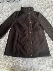 Ellen Tracy Black Coat PL (petite large) W/Zipper And Buttons. W/ Or W/out Hood - Picture 1 of 10