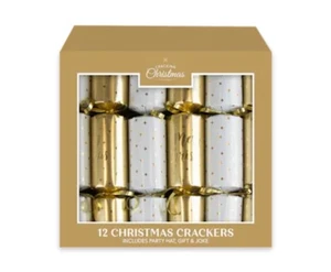 Weihnachtsknacker x 12 Gold/Creme - Bild 1 von 2