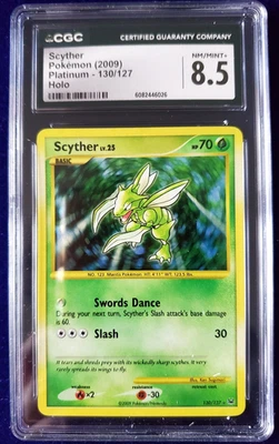 Pokémon TCG 2009 DP Platinum Scyther 130/127 Holo CGC 8.5 NM/Mint+ - Image 1 of 3