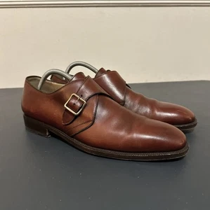 Salvatore Ferragamo Schuhe Herren 10 B braun Mönch Riemen Schnalle Italien - Bild 1 von 9