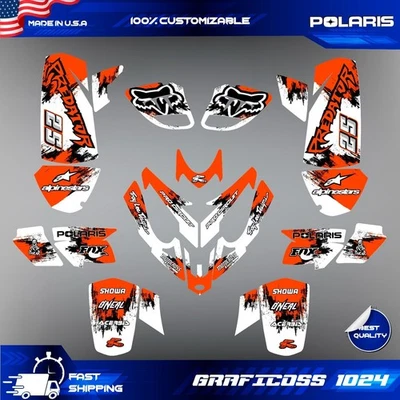 polaris predator 500 graphics decals stickers full kit atv wrap quad predator500 - Image 1 of 4