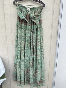 VTG Boho Madrid Bohemian (boho) style Halter Dress Back tie strap Vintage Silk - Picture 1 of 12