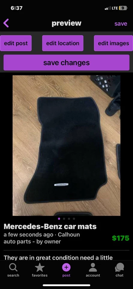 Автомобильные напольные коврики Mercedes-Benz Cls 550 - Изображение 1 из 4