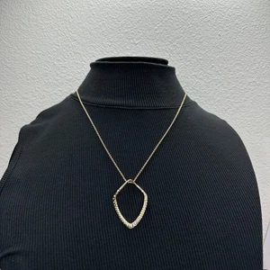Alexis Bittar Miss Havisham Pave Kite Orbit Pendant Necklace Gold Tone - Picture 1 of 10