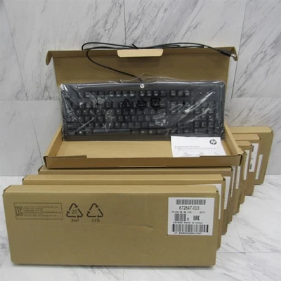 LOTE DE 9 - NUEVO TECLADO HP 672647-003 con cable USB estándar PC de escritorio negro QWERTY Foto 1 de 4