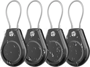 4er Pack Wasserdicht AirTag Halter Anti-Diebstahl Hülle mit Stahlkabel für Schlüsselanhänger Bi - Bild 1 von 7