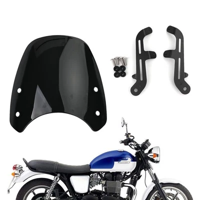 Parabrisas de motor de plástico ABS para Triumph Bonneville T100 T120 negro Foto 1 de 4