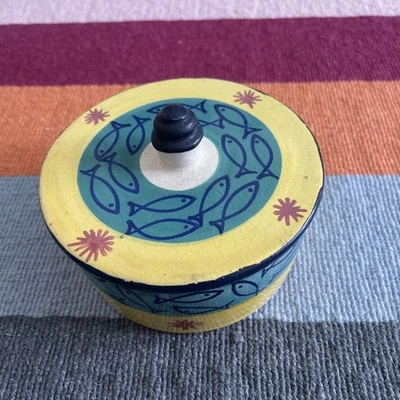 Moroccan Pottery Ceramic Hand Painted pot with lid - Image 1 of 4